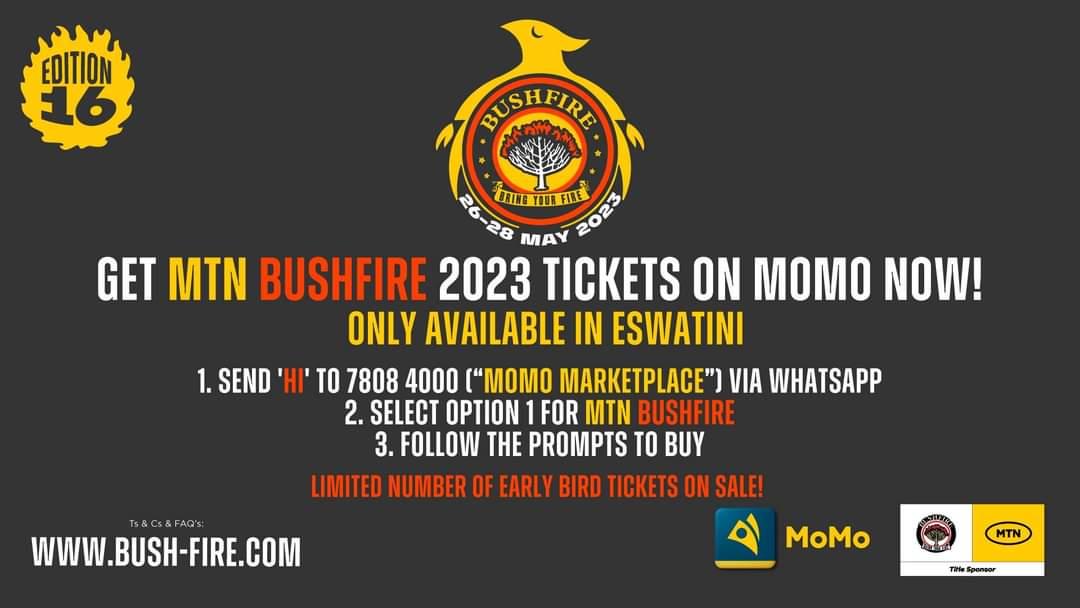 Get Mtn Bushfire Tickets With Momo Eswatini