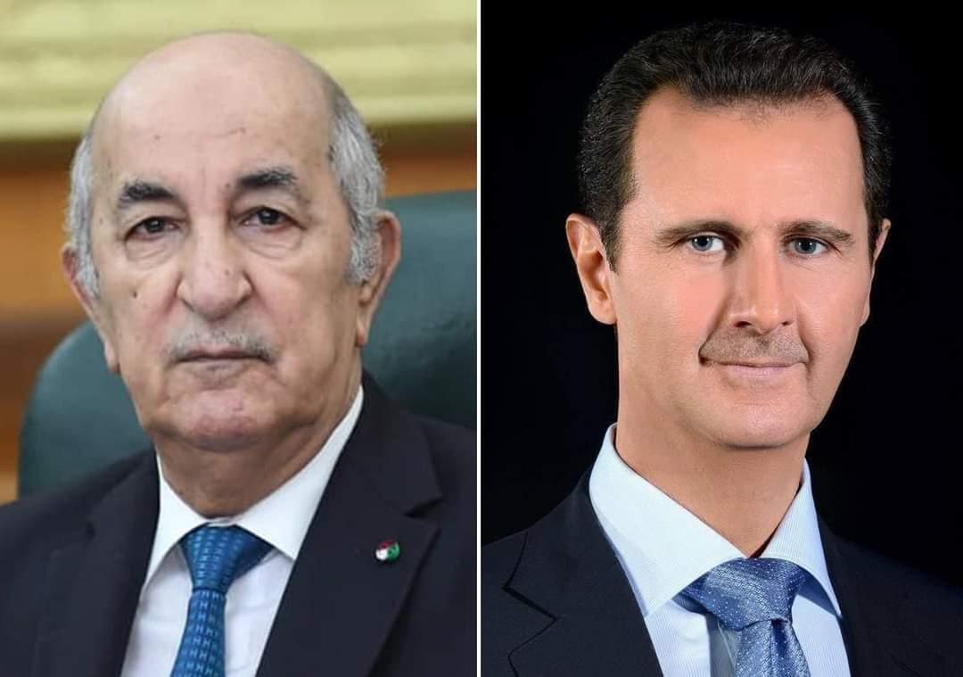 تبون في اتصال مع الأسد: مستعدون للاستمرار بتقديم الدعم للتخفيف من المأساة تبون في اتصال مع الأسد: مستعدون للاستمرار بتقديم الدعم للتخفيف من المأساة