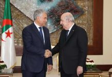 تبون يستقبل رئيس مجلس الدوما الروسي