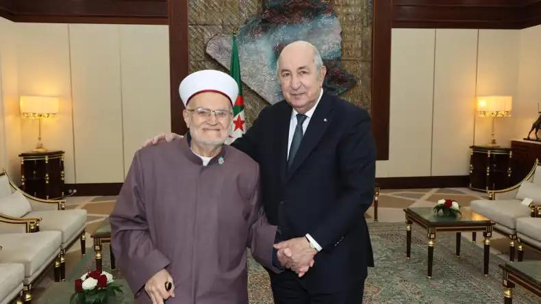 تبون يستقبل الشيخ عكرمة صبري خطيب المسجد الأقصى تبون يستقبل الشيخ عكرمة صبري خطيب المسجد الأقصى