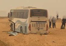 إصابة 6 أشخاص في حادث انحراف حافلة بتمنراست إصابة 6 أشخاص في حادث انحراف حافلة بتمنراست