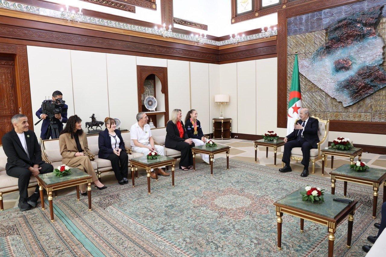 رئيس الجمهورية يستقبل البطلة العالمية كيليا نمور