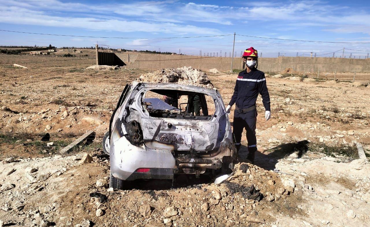 وفاة 4 أشخاص في احتراق سيارة بعين وسارة وفاة 4 أشخاص في احتراق سيارة بعين وسارة