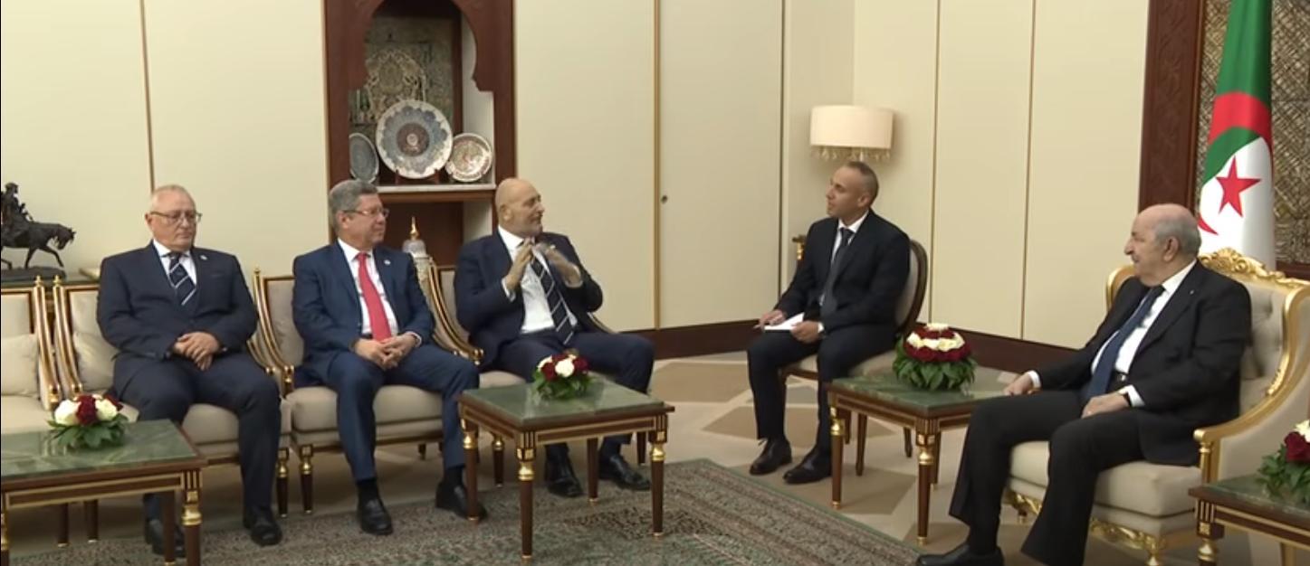 تبون يستقبل رئيس اللجنة الدولية لألعاب البحر الأبيض المتوسط تبون يستقبل رئيس اللجنة الدولية لألعاب البحر الأبيض المتوسط