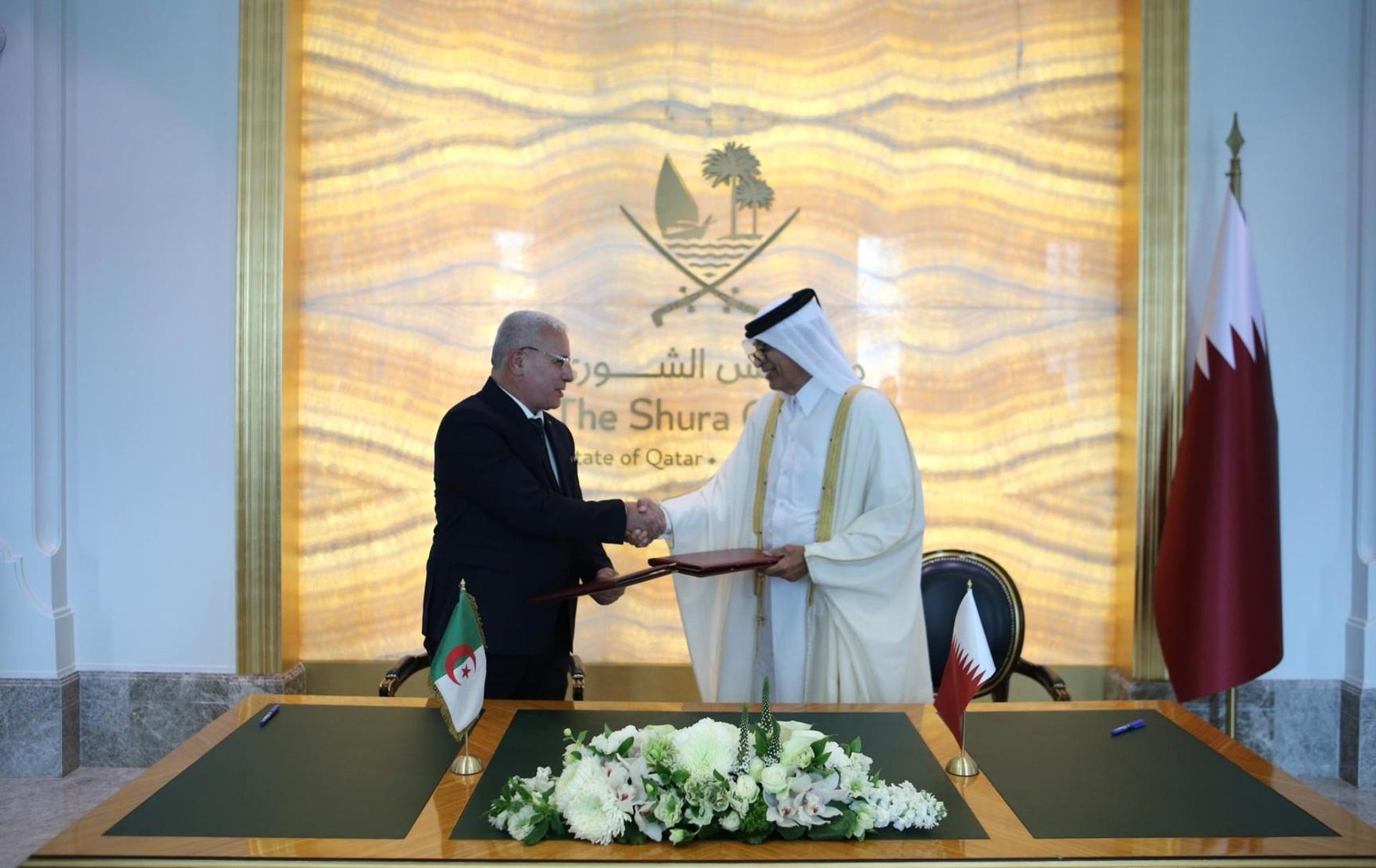 التوقيع على مذكرة تفاهم للتعاون البرلماني بين الجزائر وقطر التوقيع على مذكرة تفاهم للتعاون البرلماني بين الجزائر وقطر