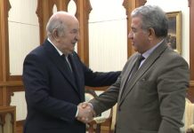 تبون يستقبل رئيس حزب “فجر جديد” الطاهر بن بعيبش تبون يستقبل رئيس حزب “فجر جديد” الطاهر بن بعيبش