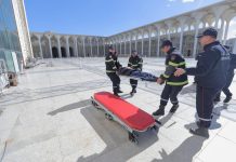 تمرين ميداني للأمن والحماية المدنية في جامع الجزائر تمرين ميداني للأمن والحماية المدنية في جامع الجزائر