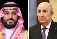 تبون يتواصل مع ولي العهد السعودي وقادة الأردن وقطر وعُمان والكويت تبون يتواصل مع ولي العهد السعودي وقادة الأردن وقطر وعُمان والكويت
