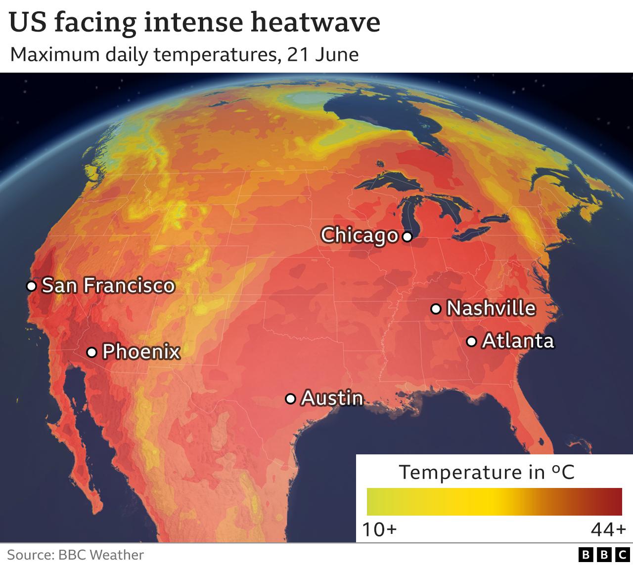 Heatwave: Americans face blistering temperatures