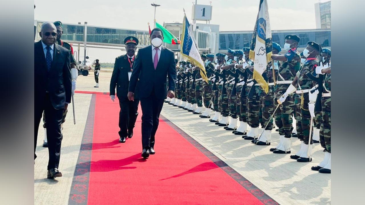 President Hakainde Hichilema Leaves Benguela - Angola