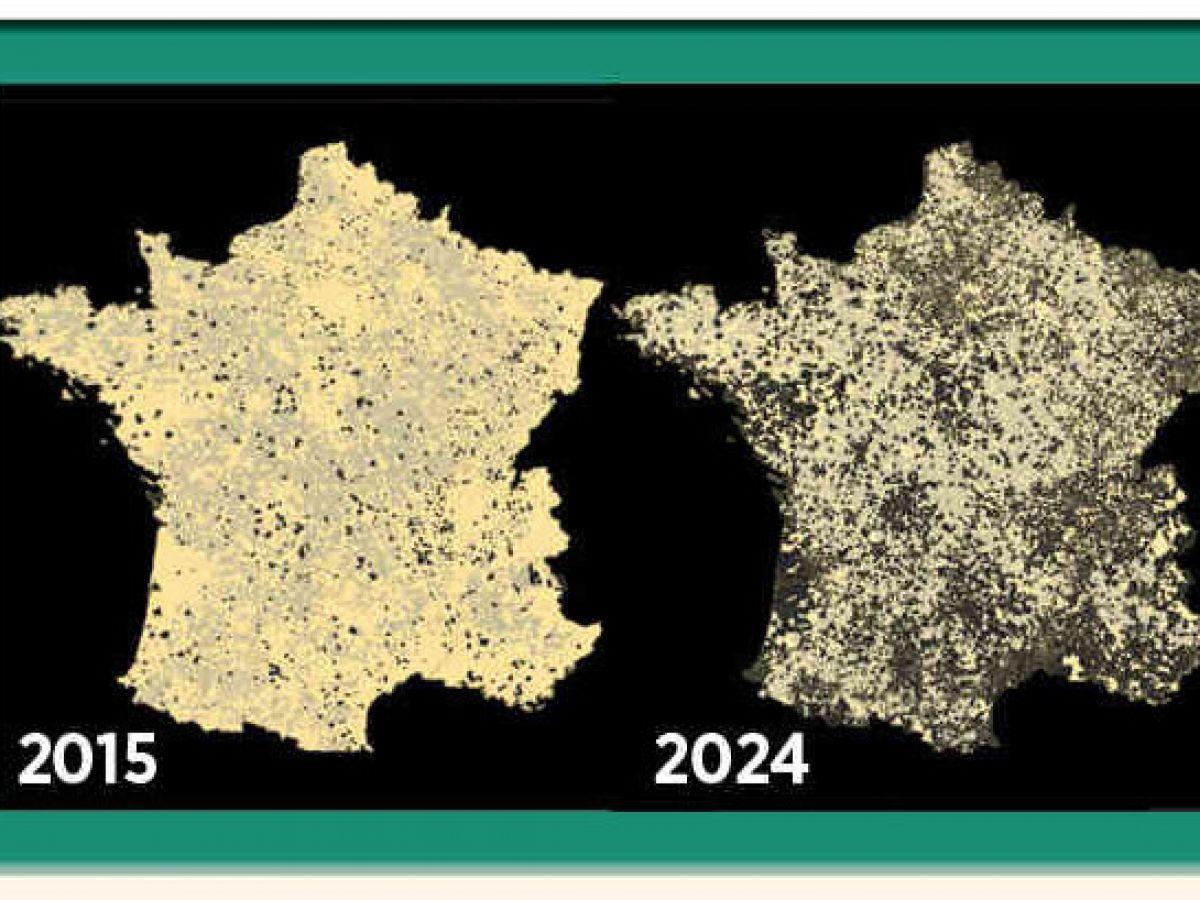 La réduction drastique de l'éclairage en France en dix ans La réduction drastique de l'éclairage en France en dix ans
