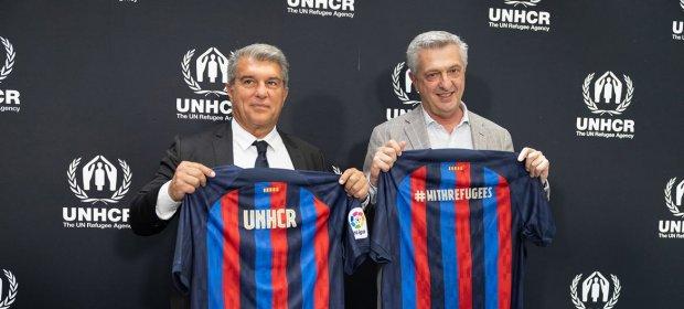 Barcelona starts using UNHCR acronym to support refugees Barcelona starts using UNHCR acronym to support refugees