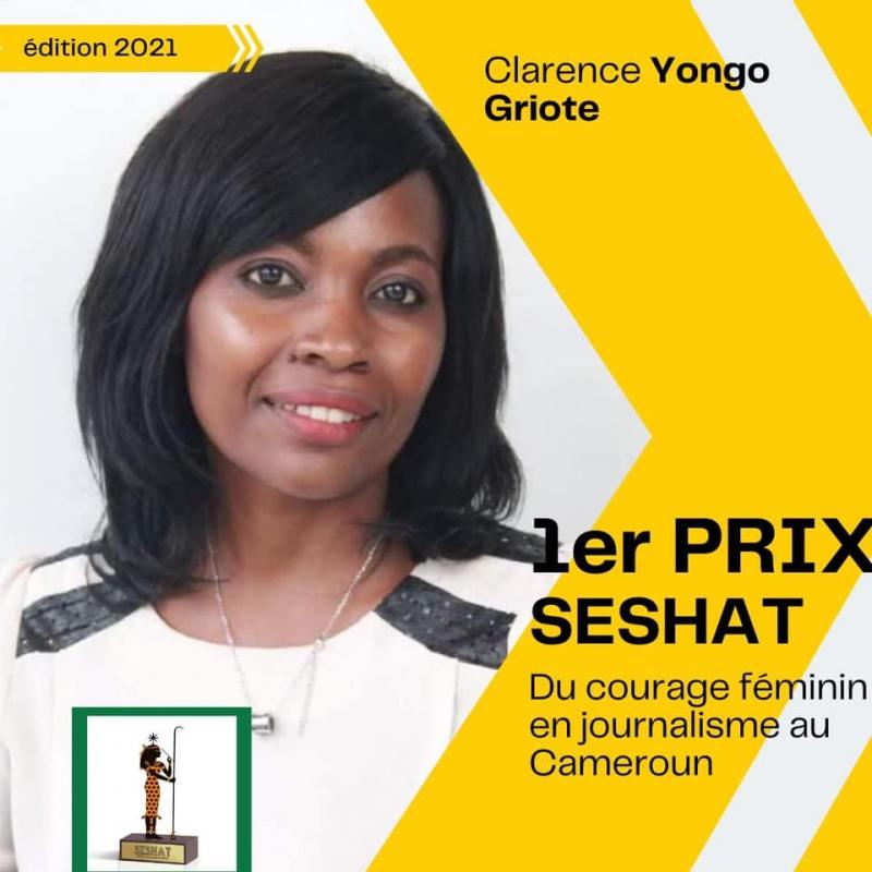 Cameroun – Concours : Clarence Yongo remporte la première édition du « prix SESHAT du courage féminin dans le journalisme Camerounais » Cameroun – Concours : Clarence Yongo remporte la première édition du « prix SESHAT du courage féminin dans le journalisme Camerounais »
