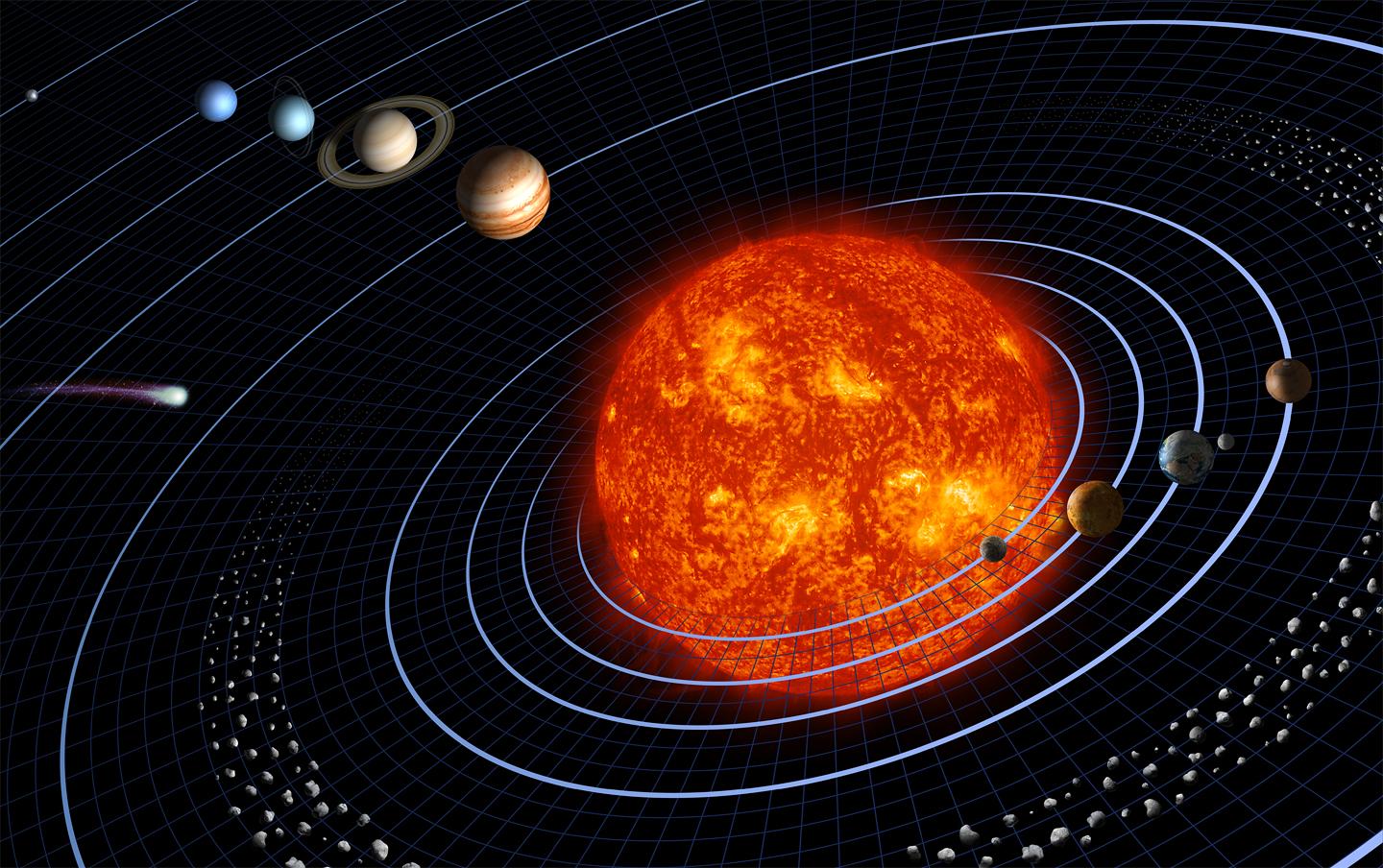 Cette animation met les astres du système solaire à l’échelle réelle