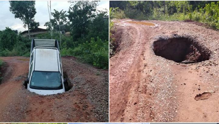 Les images sont choquantes : la route avale les voitures et crée des accidents, Ngannou Djoumessi interpellé Les images sont choquantes : la route avale les voitures et crée des accidents, Ngannou Djoumessi interpellé