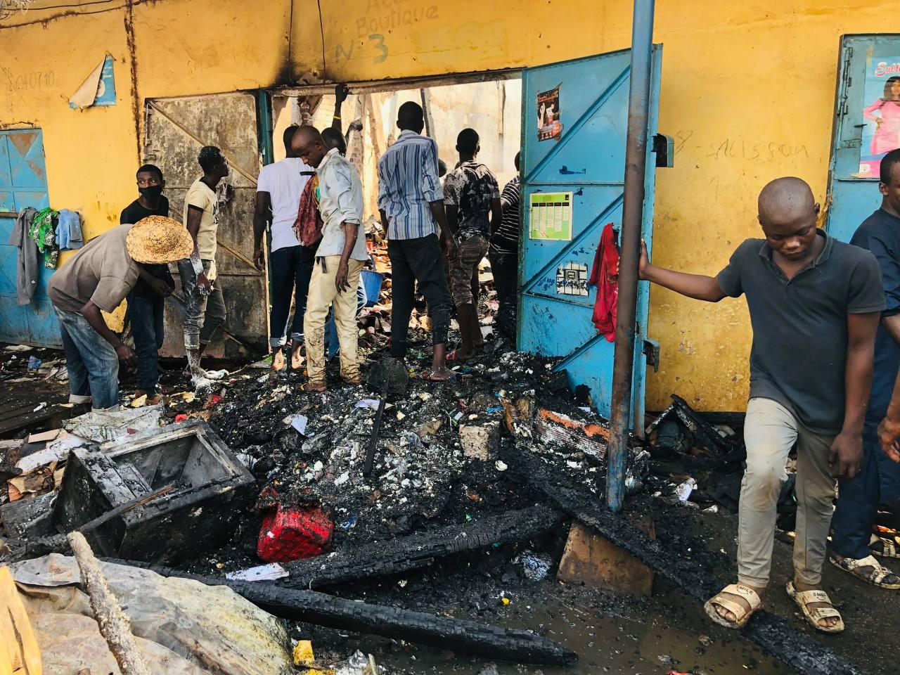 incendie des boutiques et dépôts au marché PK5 à Bangui