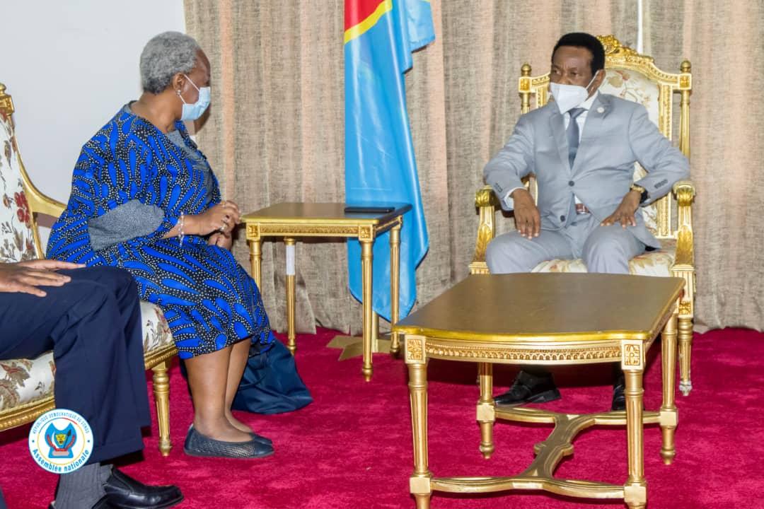 Assemblée nationale: Christophe Mboso et Bintou Keita ont échangé sur notamment la nécessité d'organiser les élections en 2023 Assemblée nationale: Christophe Mboso et Bintou Keita ont échangé sur notamment la nécessité d'organiser les élections en 2023