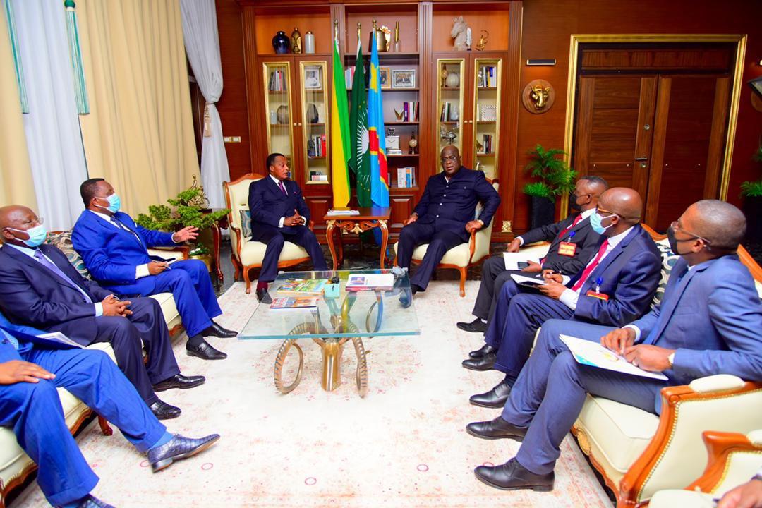 Denis Sassou N’Guesso en séance de travail avec Félix Tshisekedi à Kinshasa : les deux hommes veulent harmoniser leurs points de vue sur des sujets préoccupants à l’échelle africaine Denis Sassou N’Guesso en séance de travail avec Félix Tshisekedi à Kinshasa : les deux hommes veulent harmoniser leurs points de vue sur des sujets préoccupants à l’échelle africaine