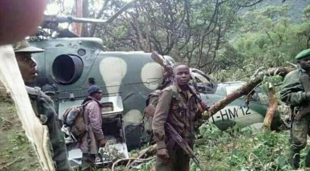 Bunia : un hélicoptère des FARDC termine sa course dans un champ de manioc Bunia : un hélicoptère des FARDC termine sa course dans un champ de manioc