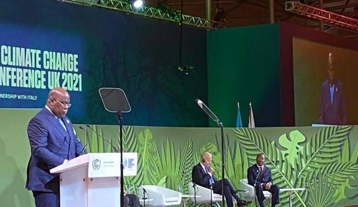 COP26 : protection du bassin du Congo pour l’échéance 2021-2025, Félix Tshisekedi gagne 1,5 milliard USD de financement à Glasgow COP26 : protection du bassin du Congo pour l’échéance 2021-2025, Félix Tshisekedi gagne 1,5 milliard USD de financement à Glasgow