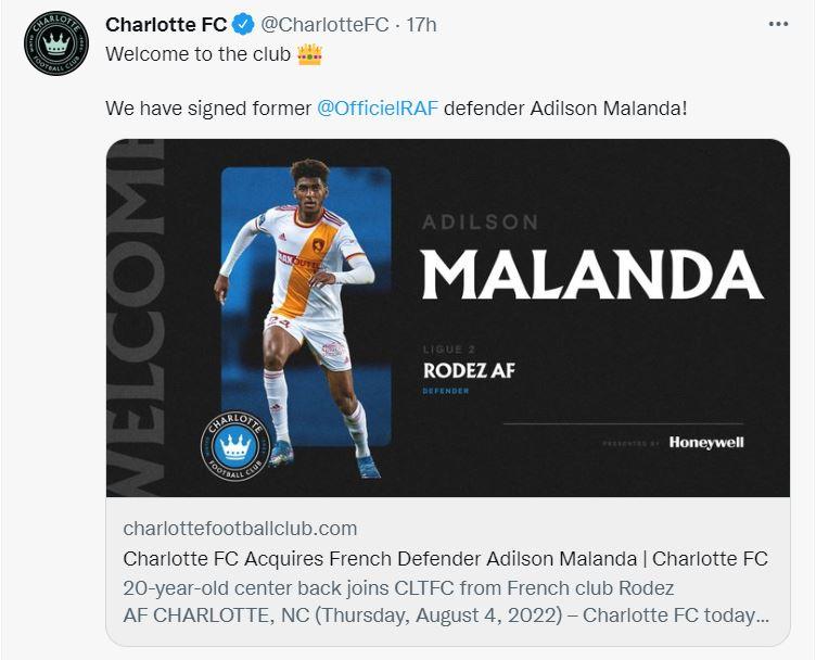 Transferts : Adilson Malanda transféré en MLS et prêté jusqu’en janvier à Rodez