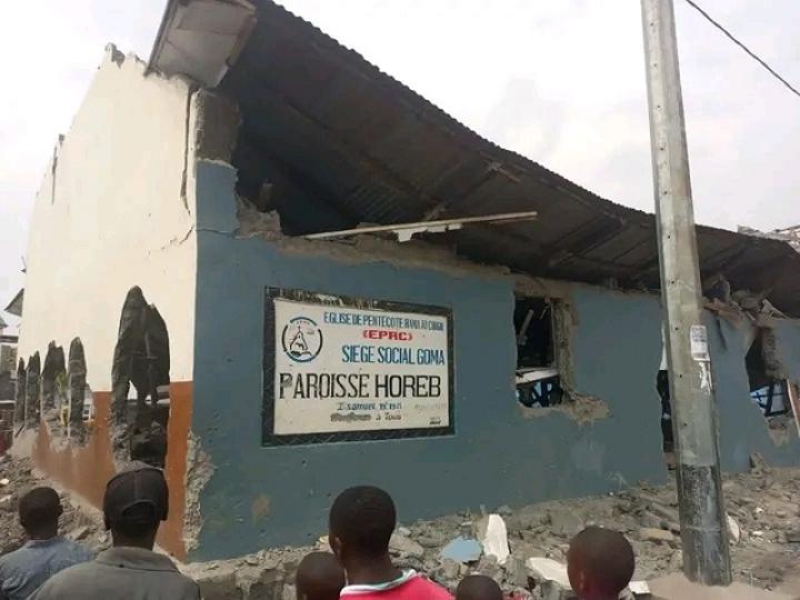 Manifestation à Goma : une église fréquentée majoritairement par la communauté Tutsi vandalisée !