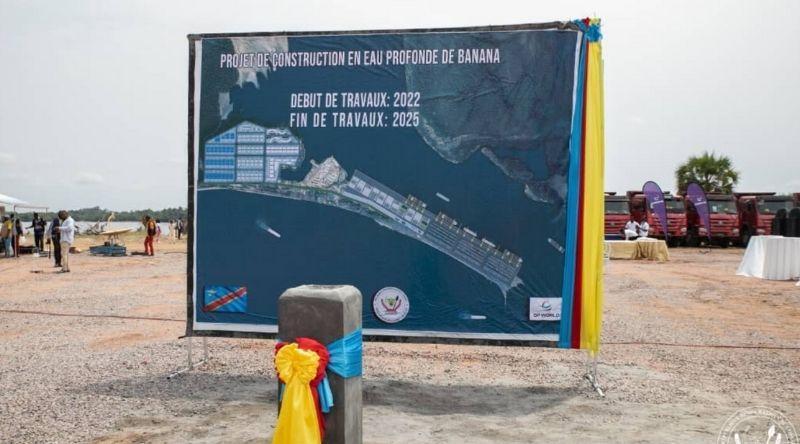 La construction du port de Banana à l’étape de sondage des terres La construction du port de Banana à l’étape de sondage des terres