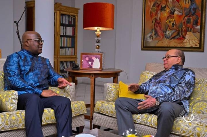 Le Chef de l'État Félix Tshisekedi s'entretient avec Léon Kengo sur la situation générale de la RDC ! Le Chef de l'État Félix Tshisekedi s'entretient avec Léon Kengo sur la situation générale de la RDC !