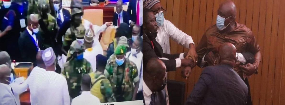 Cafouillage à Accra: Des militaires font irruption à l’Assemblée nationale, des urnes cassées, des bulletins déchirés Cafouillage à Accra: Des militaires font irruption à l’Assemblée nationale, des urnes cassées, des bulletins déchirés