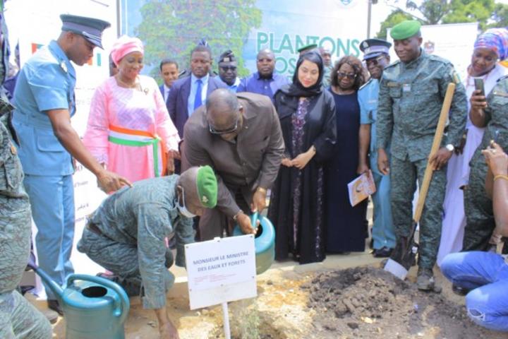 Célébration de ses Cinquante ans de coopération avec l'Afrique, les Émirats Arabes Unis offrent 50 arbres Gahf à Abidjan Célébration de ses Cinquante ans de coopération avec l'Afrique, les Émirats Arabes Unis offrent 50 arbres Gahf à Abidjan