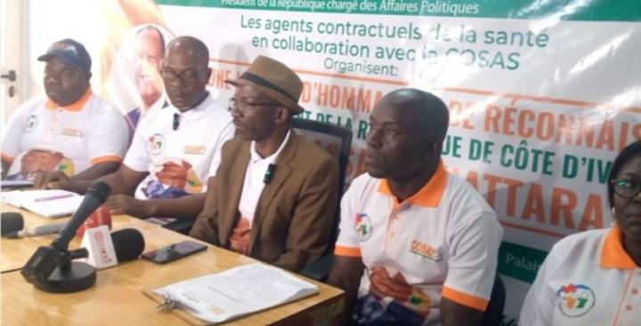 Plus de 5.000 agents contractuels du secteur de la Santé membres du COSAS vont célébrer le Président Alassane Ouattara le 1er avril prochain Plus de 5.000 agents contractuels du secteur de la Santé membres du COSAS vont célébrer le Président Alassane Ouattara le 1er avril prochain