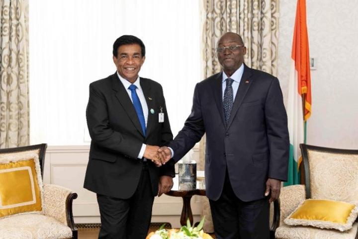 Le Vice-Président de la République a eu un entretien avec le Président de la République de Maurice, à New-York Le Vice-Président de la République a eu un entretien avec le Président de la République de Maurice, à New-York