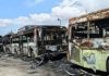 Incendie de 19 bus au dépôt SOTRA à Abobo Incendie de 19 bus au dépôt SOTRA à Abobo