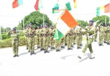 Académie des Forces Armées (AFA), présentation au drapeau de la 57è promotion des élèves Officiers d’active et la 20è promotion des médecins élèves Officiers Académie des Forces Armées (AFA), présentation au drapeau de la 57è promotion des élèves Officiers d'active et la 20è promotion des médecins élèves Officiers