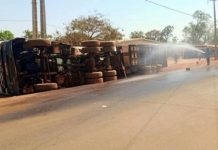 Camion-citerne de kérosène se renverse à Tengréla Camion-citerne de kérosène se renverse à Tengréla