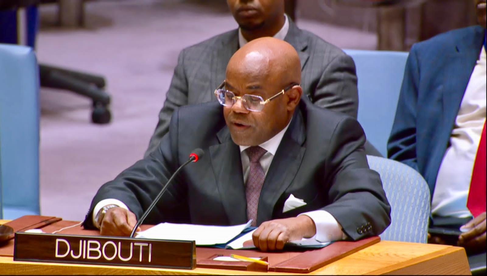Réunion du Conseil de sécurité de l'ONU sur la sûreté maritime : L'ambassadeur Mohamed-Siad Doualeh réaffirme l'attachement de notre pays au respect du droit international Réunion du Conseil de sécurité de l'ONU sur la sûreté maritime : L'ambassadeur Mohamed-Siad Doualeh réaffirme l'attachement de notre pays au respect du droit international