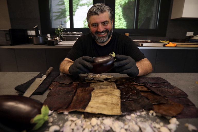 Jordanian chef develops eggplant 'leather', creates sustainable face masks in Amman