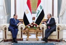 السيسي يلتقي رئيس وزراء الكويت في العاصمة العراقية بغداد السيسي يلتقي رئيس وزراء الكويت في العاصمة العراقية بغداد