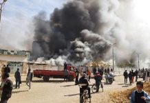 حريق هائل يلتهم مصنع ملابس في السويس حريق هائل يلتهم مصنع ملابس في السويس