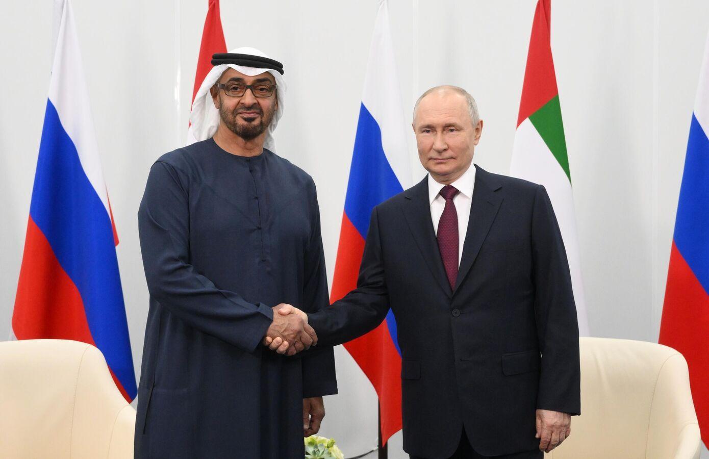 بوتين يتحدث مع ابن زايد عن مشروع عملاق في مصر.. فماذا طلب الرئيس الإماراتي؟ بوتين يتحدث مع ابن زايد عن مشروع عملاق في مصر.. فماذا طلب الرئيس الإماراتي؟