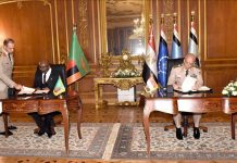 مصر وزامبيا توقعان اتفاقا للتعاون والتدريب العسكري مصر وزامبيا توقعان اتفاقا للتعاون والتدريب العسكري