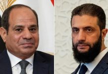 السيسي يهنئ الشرع بتوليه رئاسة سوريا