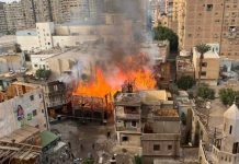 حريق هائل يلتهم ديكور مسلسل “الكينج” في استوديو مصر حريق هائل يلتهم ديكور مسلسل "الكينج" في استوديو مصر