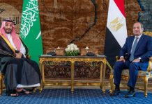 لقاء بن سلمان والسيسي: تأكيد على أمن الملاحة في مضيقي هرمز وباب المندب لقاء بن سلمان والسيسي: تأكيد على أمن الملاحة في مضيقي هرمز وباب المندب