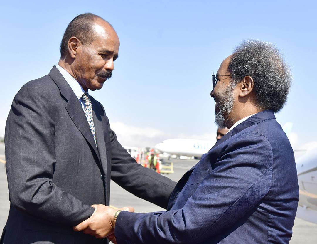 President of Federal Republic of Somalia arrives in Asmara - Eritrea