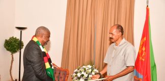 President Isaias Receives Message from President of Zimbabwe President Isaias Receives Message from President of Zimbabwe