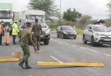 Names of places where police will erect roadblocks