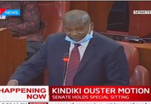 Deputy Senate Speaker Kithure Kindiki voted out