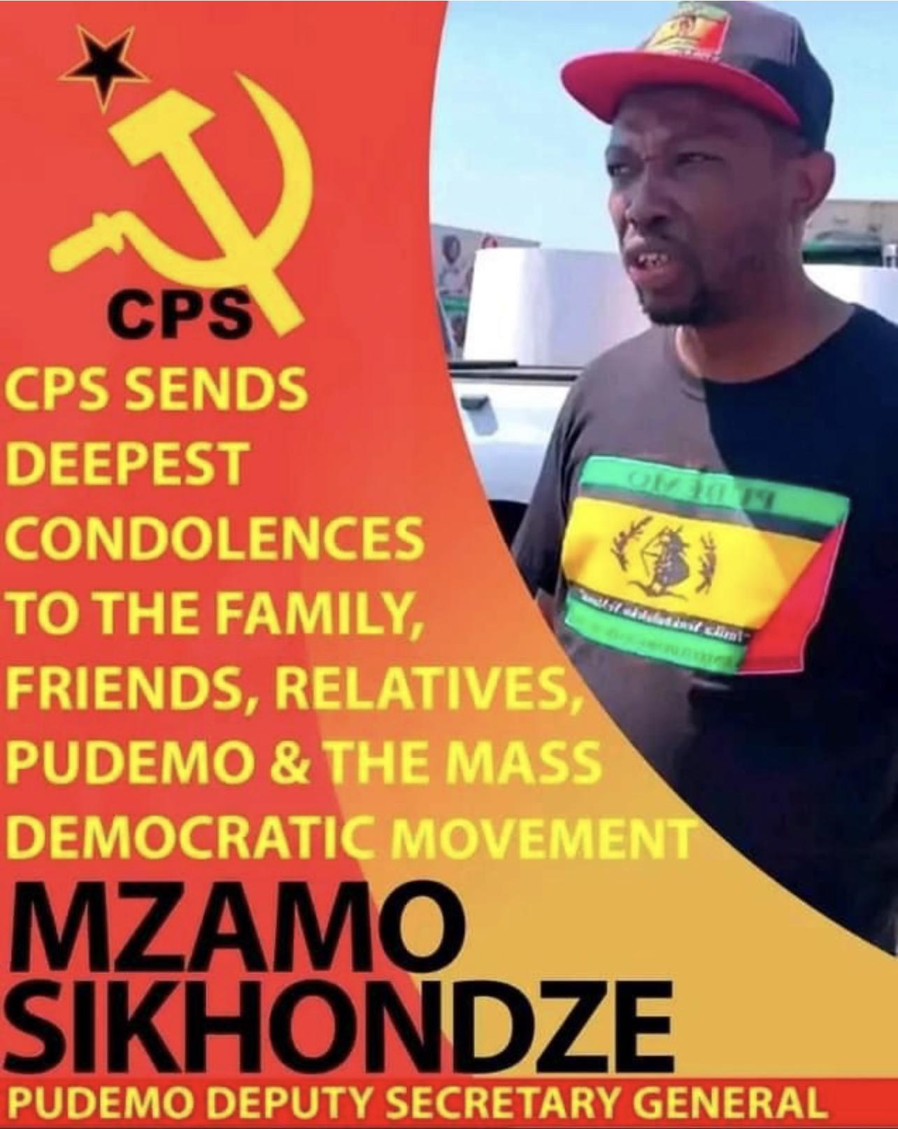 Communist Party mourns death of PUDEMO Deputy Secretary General Mzamo Sikhondze