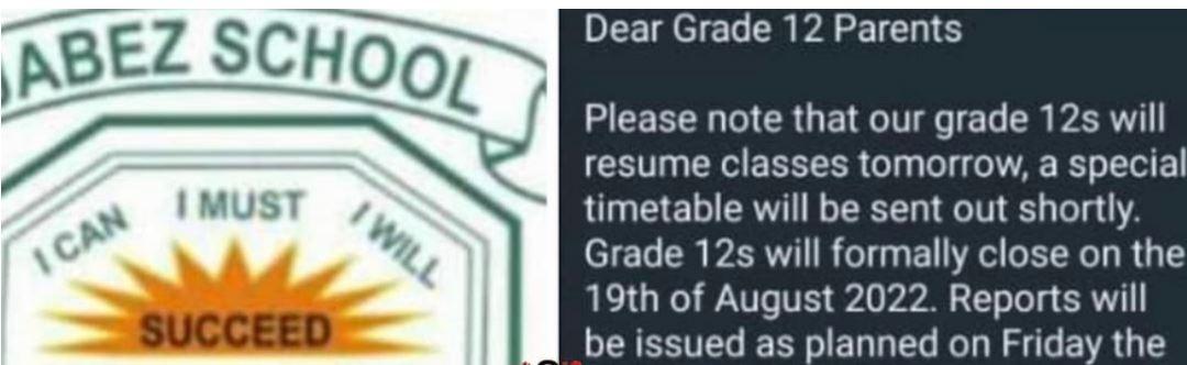 Jabez Private School to resume classes on Wednesday, SNAT urges teachers to report to work Jabez Private School to resume classes on Wednesday, SNAT urges teachers to report to work